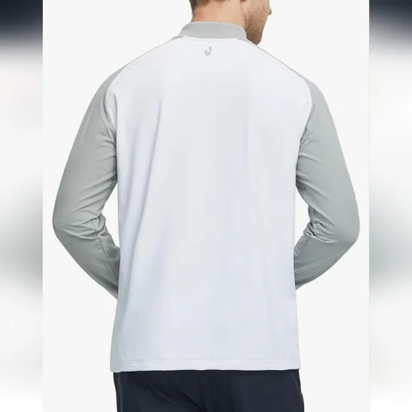 Michel Rouen Men's Performance White and Gray Quarter-Zip Pullover Size XL - Picture 2 of 10